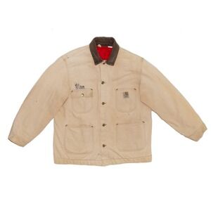 Vintage 70's Carhartt Distressed Michigan Chore Duck Coverall Men's Jacket Sz XL